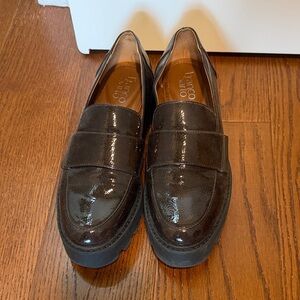Franco Sarto Patent Brown Platform Loafers size 7